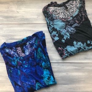 BCBG print long sleeve shirts